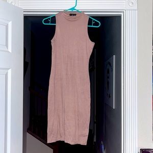 Shinestar long nude midi dress